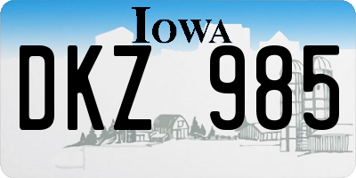 IA license plate DKZ985
