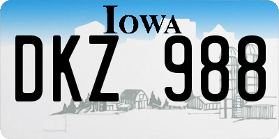 IA license plate DKZ988