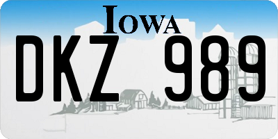 IA license plate DKZ989