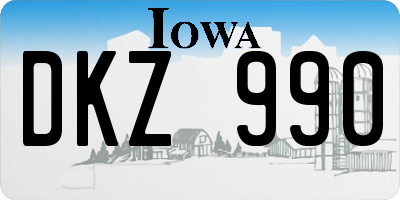 IA license plate DKZ990