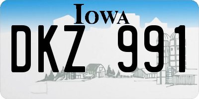 IA license plate DKZ991