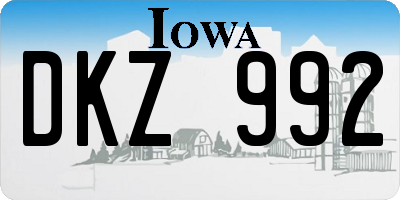 IA license plate DKZ992