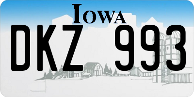 IA license plate DKZ993