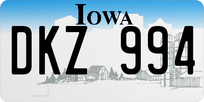 IA license plate DKZ994