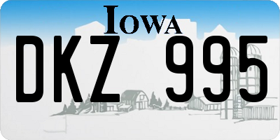 IA license plate DKZ995