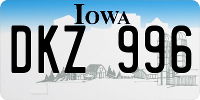 IA license plate DKZ996