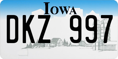 IA license plate DKZ997