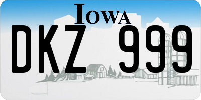 IA license plate DKZ999