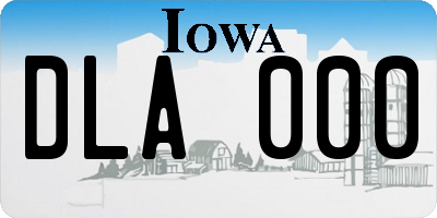IA license plate DLA000