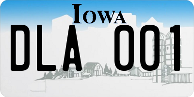 IA license plate DLA001