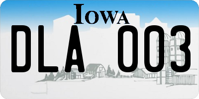 IA license plate DLA003