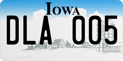 IA license plate DLA005