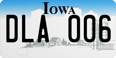 IA license plate DLA006
