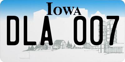 IA license plate DLA007