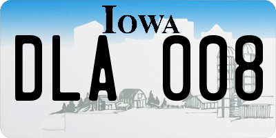IA license plate DLA008