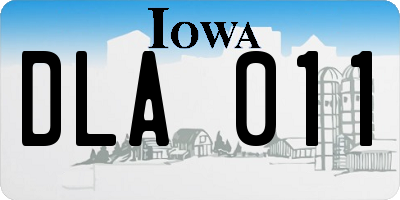 IA license plate DLA011