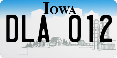 IA license plate DLA012
