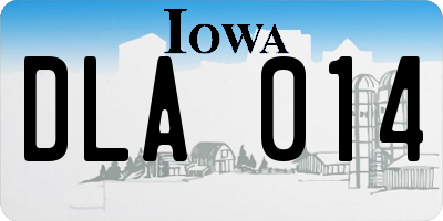 IA license plate DLA014
