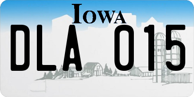 IA license plate DLA015