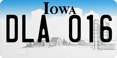 IA license plate DLA016