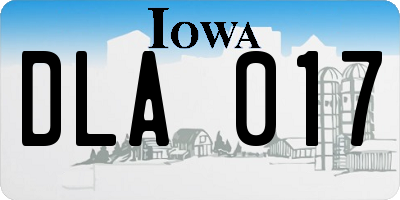 IA license plate DLA017
