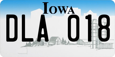 IA license plate DLA018