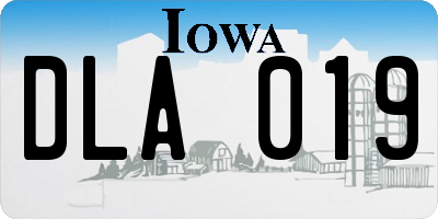 IA license plate DLA019