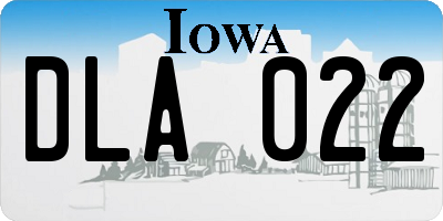 IA license plate DLA022