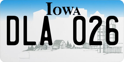 IA license plate DLA026