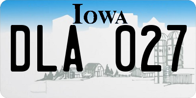 IA license plate DLA027