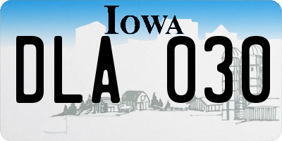 IA license plate DLA030