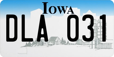 IA license plate DLA031