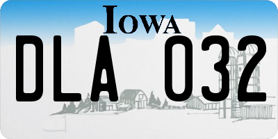 IA license plate DLA032