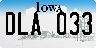 IA license plate DLA033