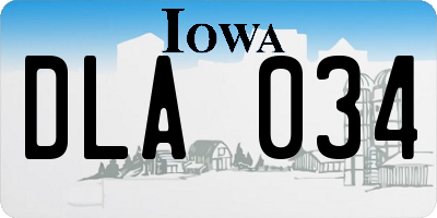 IA license plate DLA034