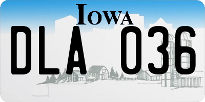 IA license plate DLA036