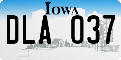 IA license plate DLA037