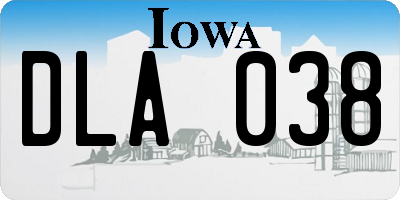 IA license plate DLA038