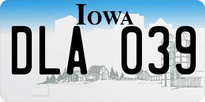 IA license plate DLA039