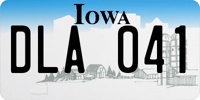 IA license plate DLA041