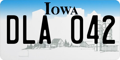 IA license plate DLA042