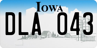 IA license plate DLA043