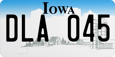 IA license plate DLA045