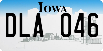 IA license plate DLA046