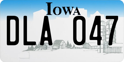 IA license plate DLA047