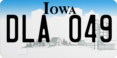 IA license plate DLA049