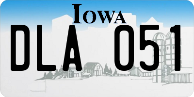 IA license plate DLA051