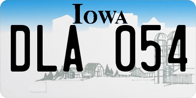 IA license plate DLA054