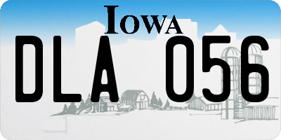 IA license plate DLA056