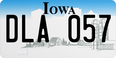 IA license plate DLA057